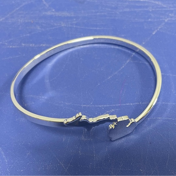 Silver & Bronze Michigan Lower & Upper Peninsula Bangle Bracelet Set - Picture 4 of 7